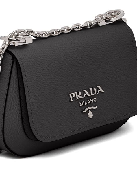 prada shoulder bag tote pleated with accessories nero|Prada Shoulder Bags for Women .